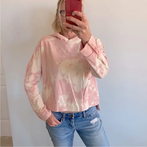 Pink & Cream Tie Dye Hoodie - Picture 1 of 9